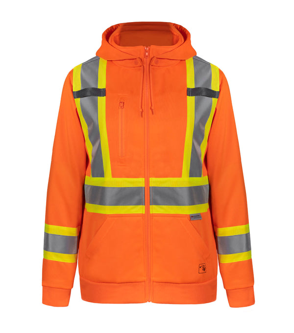 PF2004 | Chandail capuchon haute visibilité bandes réfléchissantes 4"