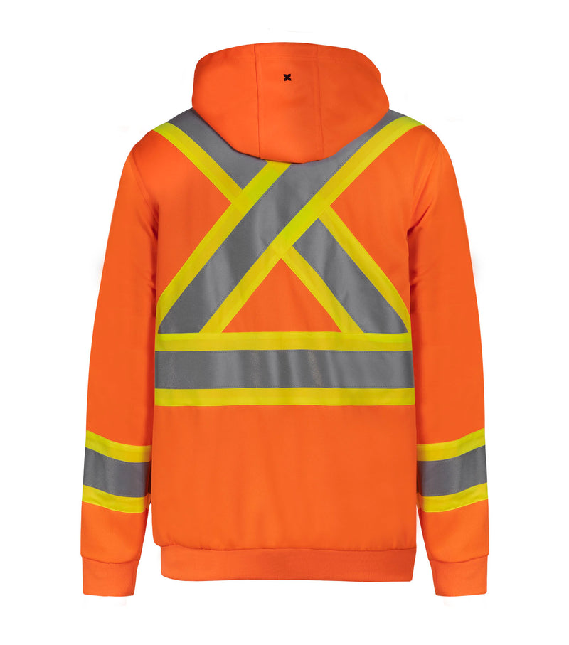 PF2004 | Chandail capuchon haute visibilité bandes réfléchissantes 4"