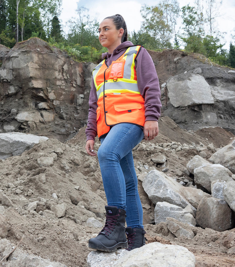 PF6002 | Bottes de travail 8" en cuir, protection métatarsienne intern