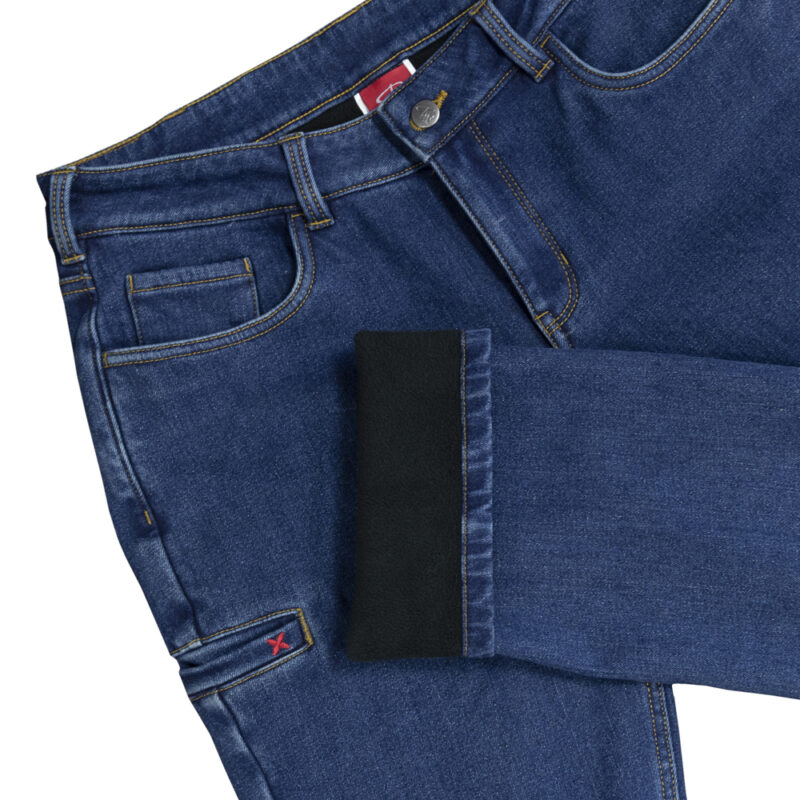 Vue rapproché du Jeans doublé, laminé et extensible pour femme – PF835