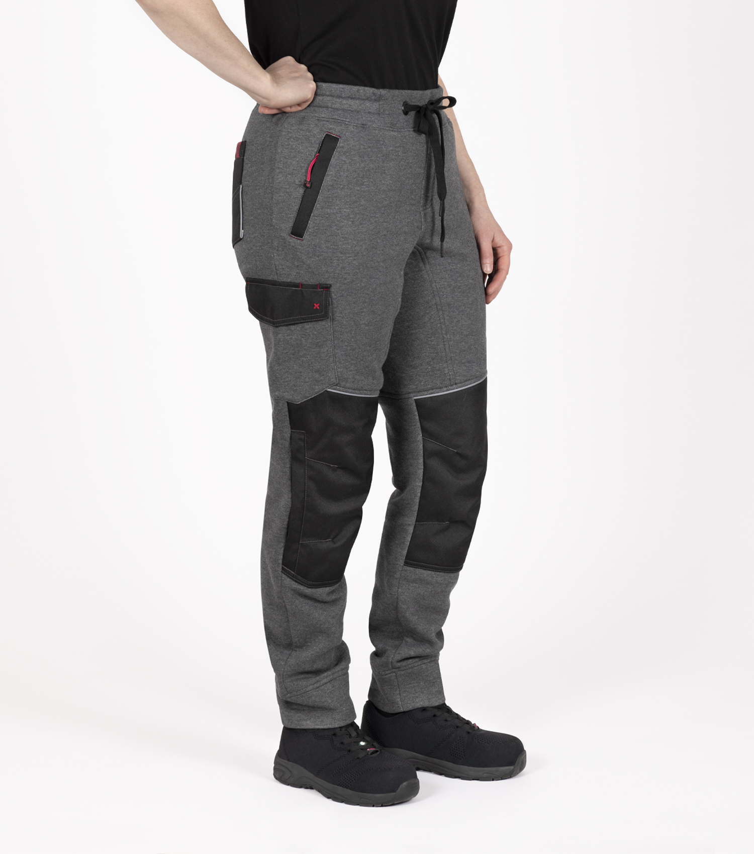 Pantalon de travail en molleton pour femme - Couleur Gris - PF847 - vue en angle