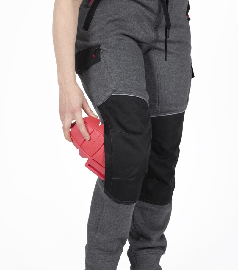 Pantalon de travail en molleton pour femme - Couleur Gris - PF847 - vue insertion protege genoux