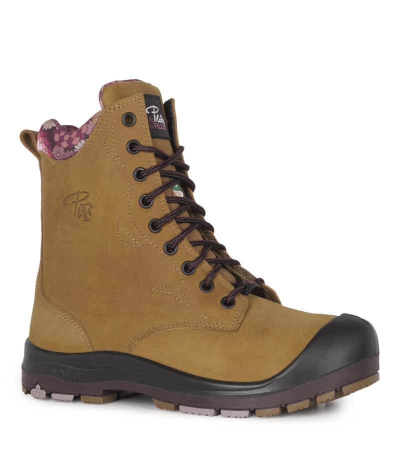 Bottes de sécurité à cap d’acier pour femme - Couleur Camel PF358-60