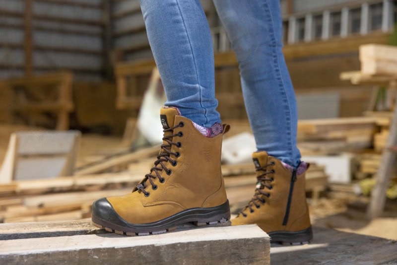 Bottes de sécurité à cap d’acier pour femme - Couleur Camel PF358-60 - Lifestyle 10